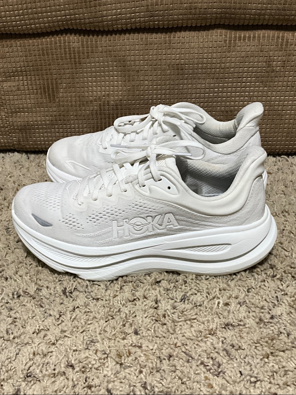 Hoka Women's White Cushioned Running Sneakers size 9B
